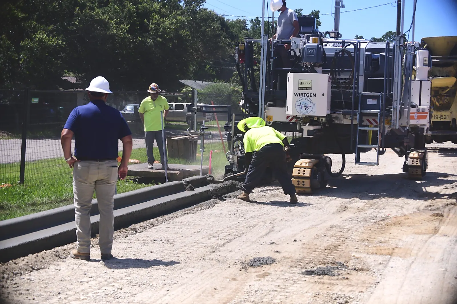 Concrete Curbing — Gulf Pride crew and equipment on a Gulf Coast jobsite